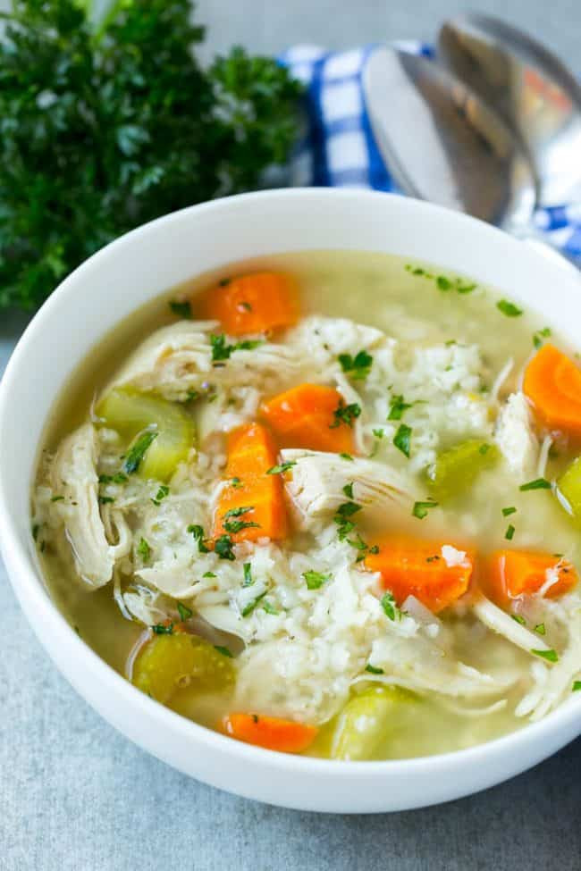 Easy Chicken Rice Soup
 Slow Cooker Chicken and Rice Soup