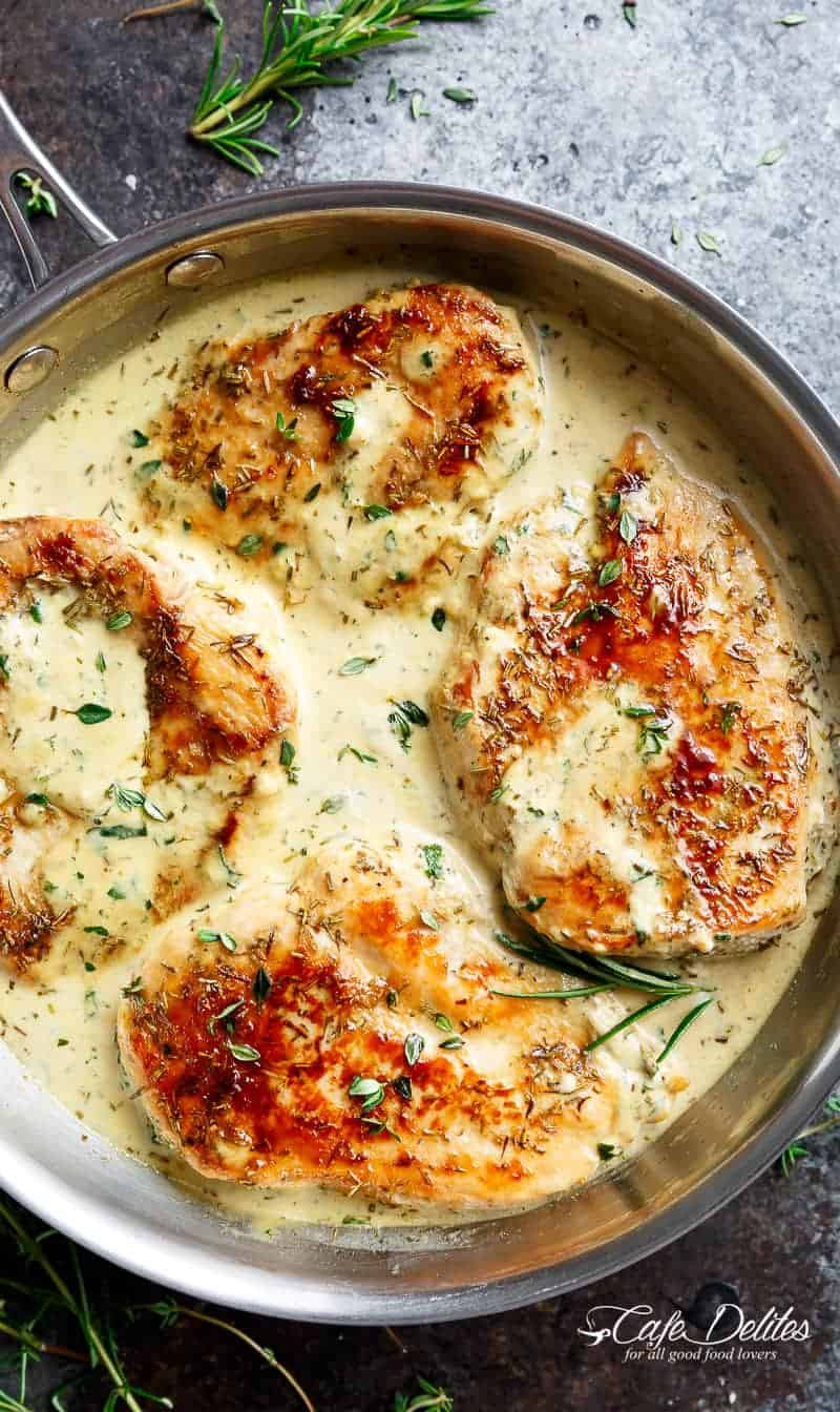 Easy Dinner Ideas With Chicken
 Quick & Easy Creamy Herb Chicken Cafe Delites