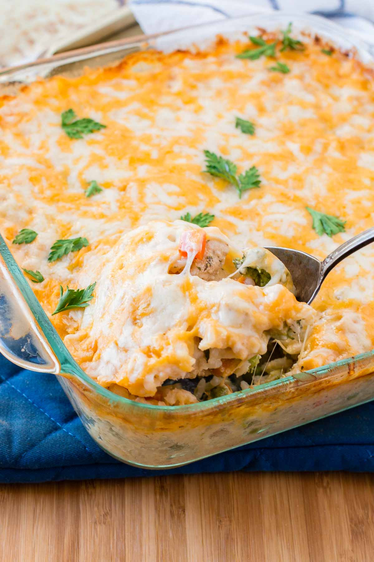 Easy Dinner Ideas With Chicken
 Cheesy Chicken and Rice Casserole Oh Sweet Basil