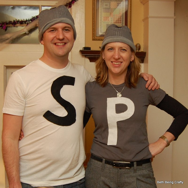 Easy DIY Couple Costumes
 Beth Being Crafty Salt and Pepper Easy Couple DIY Costume