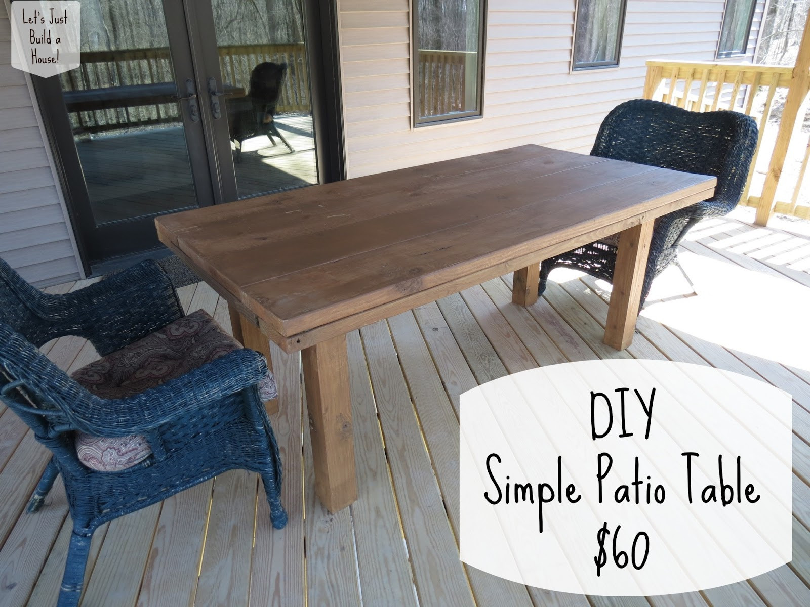 Easy DIY Outdoor Table
 Let s Just Build a House DIY Simple Patio Table Details