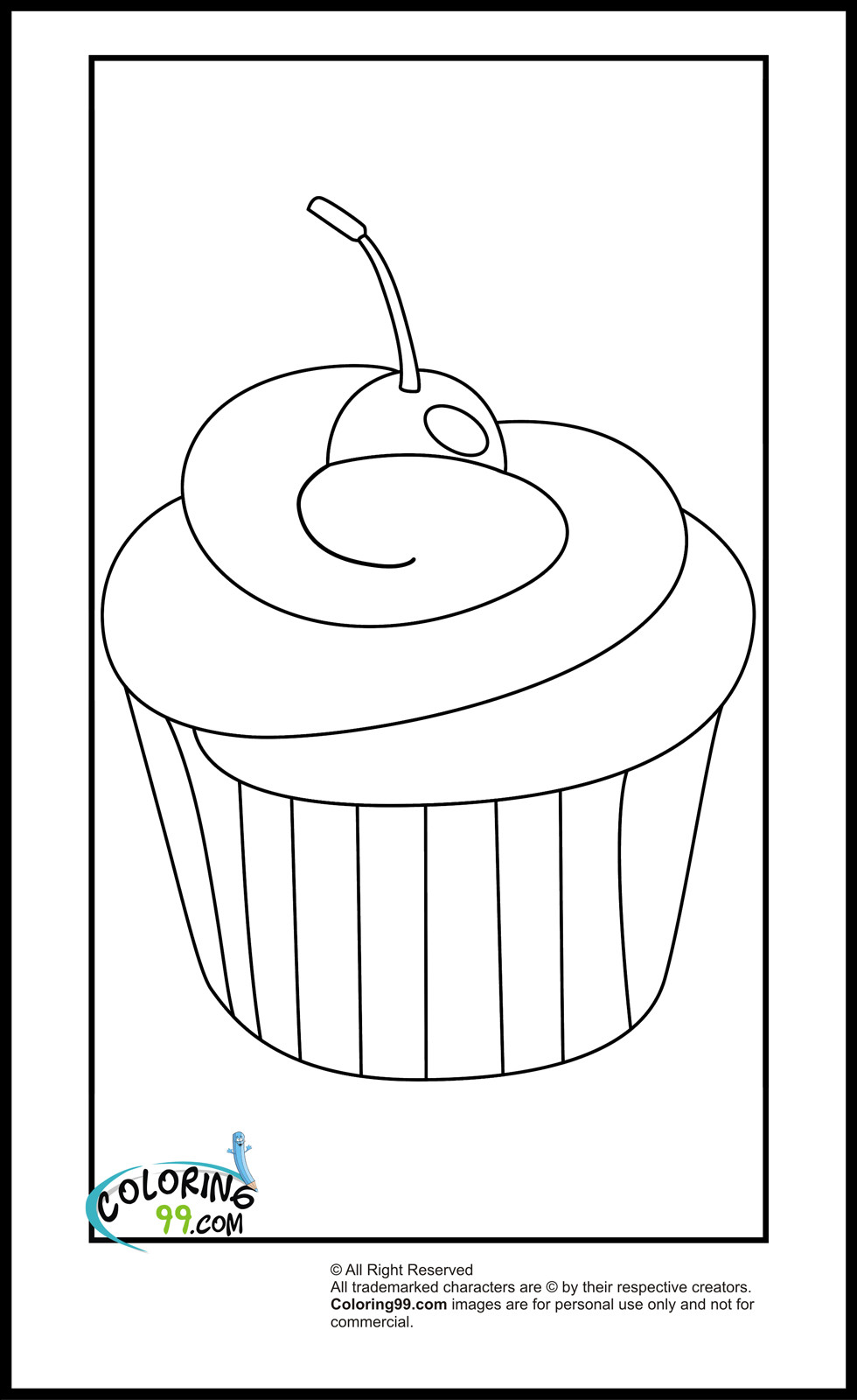 Easy Kids Coloring Pages
 Cupcake Coloring Pages