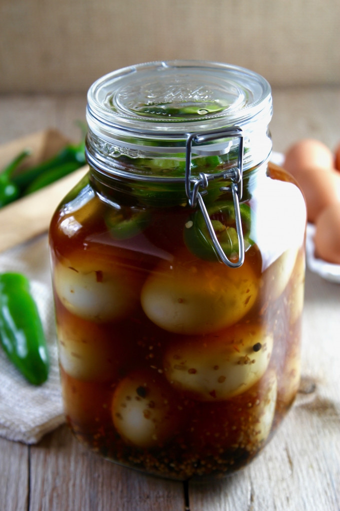 Easy Pickled Eggs
 Spicy Pickled Eggs are made at home but taste like a