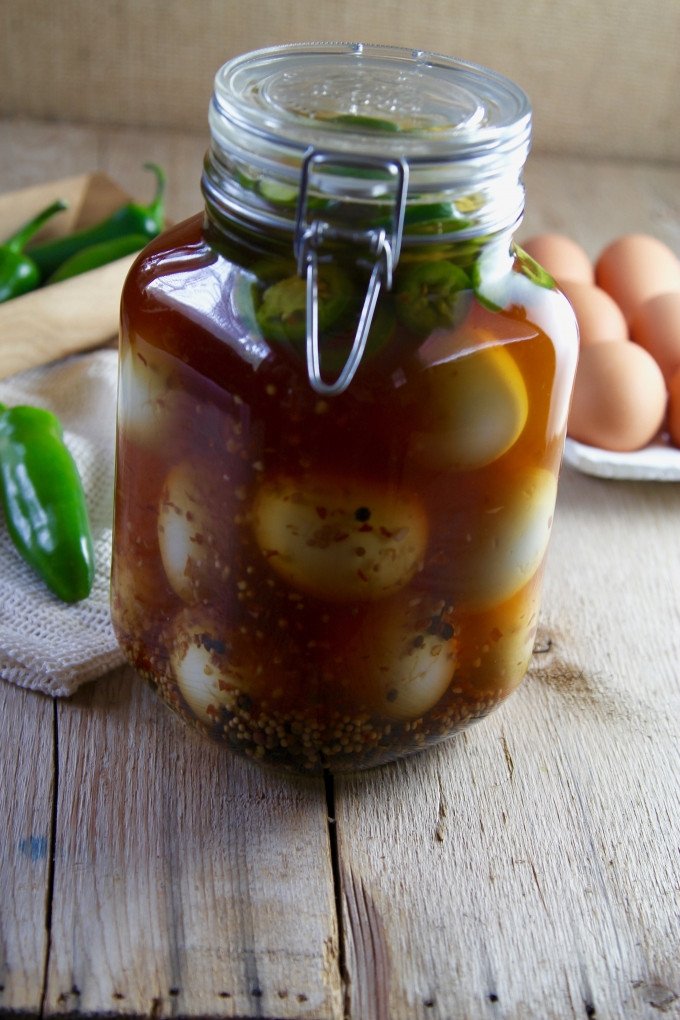 Easy Pickled Eggs
 Spicy Pickled Eggs are made at home but taste like a