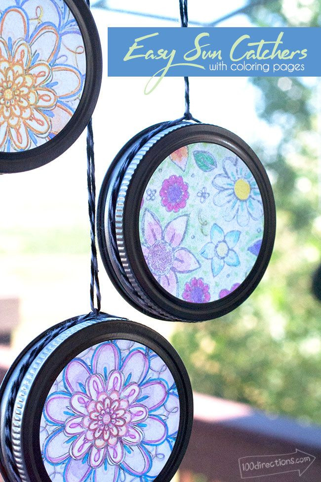 Easy Summer Crafts For Adults
 Easy Sun Catchers with Coloring Pages