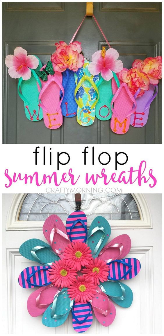 Easy Summer Crafts For Adults
 Flip Flop Wreaths for Summer