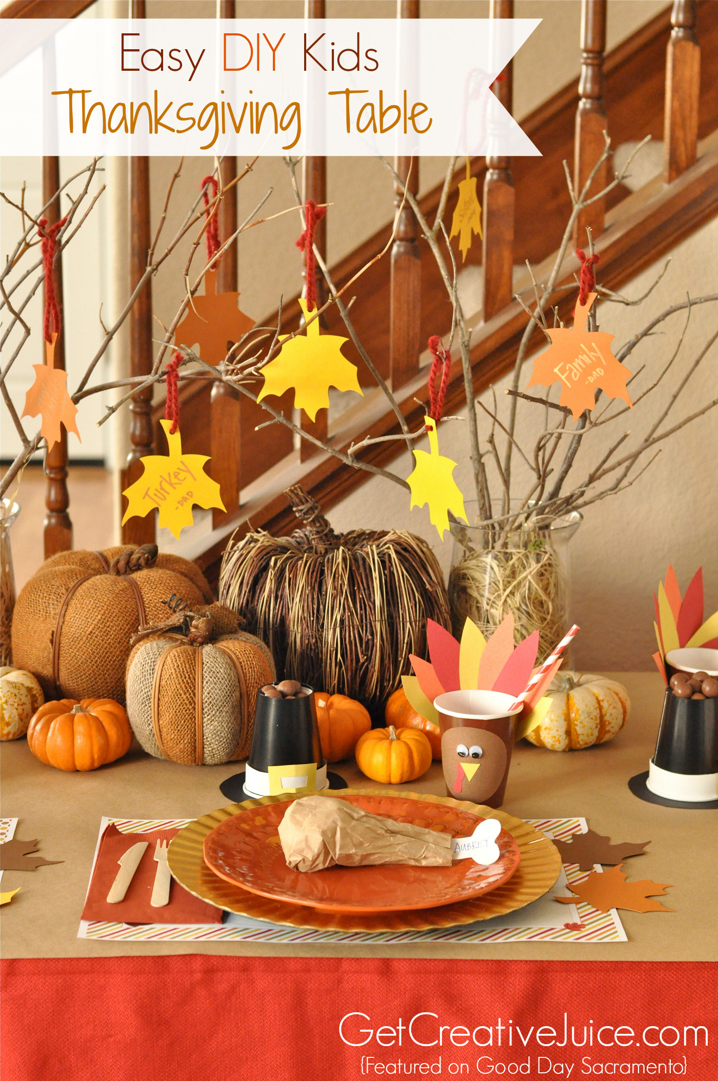 Easy Thanksgiving Table Decorations
 4 Easy Kids Thanksgiving Table Craft tutorials Creative