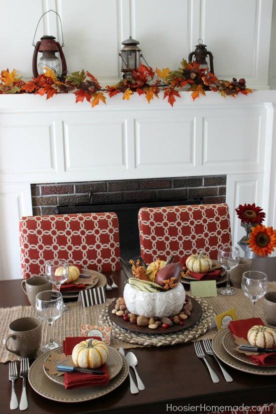 Easy Thanksgiving Table Decorations
 Simple Thanksgiving Table Decoration Hoosier Homemade