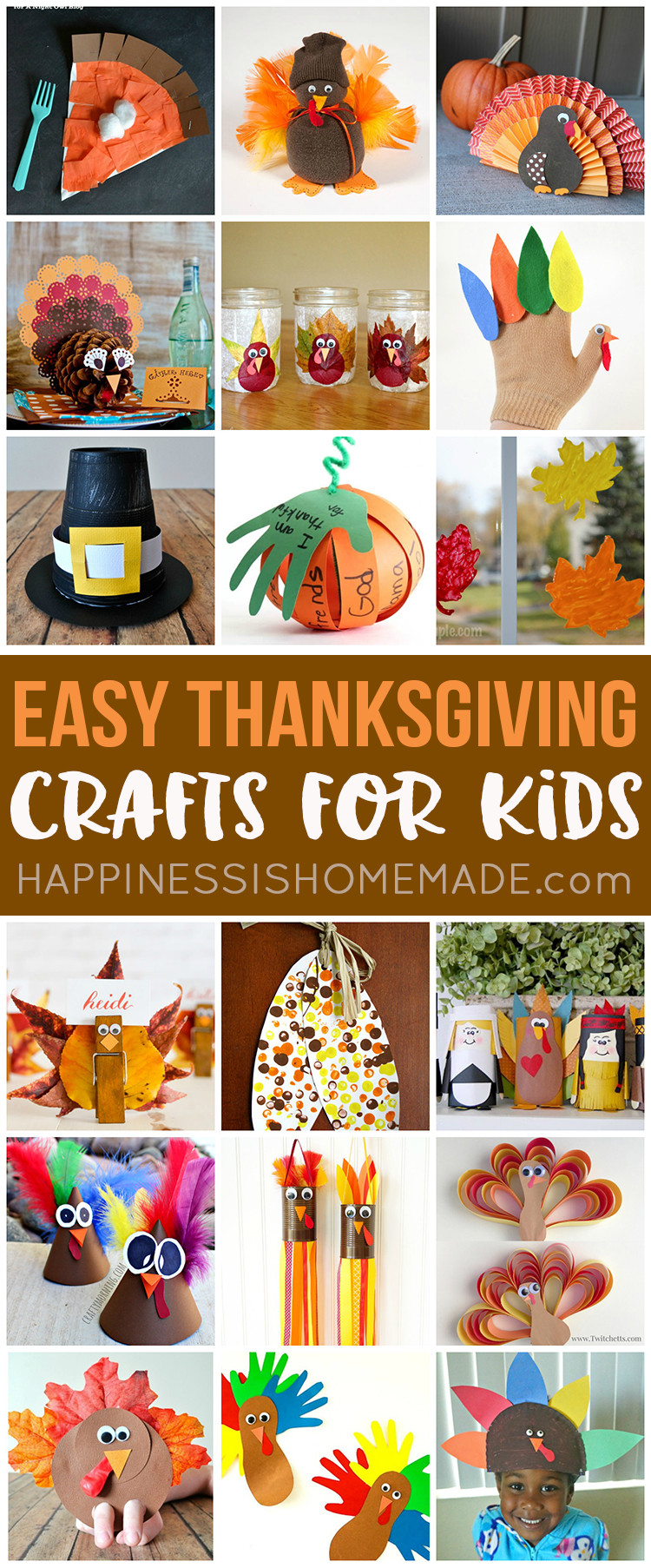 Easy Toddler Crafts
 Easy Thanksgiving Crafts for Kids to Make Happiness is