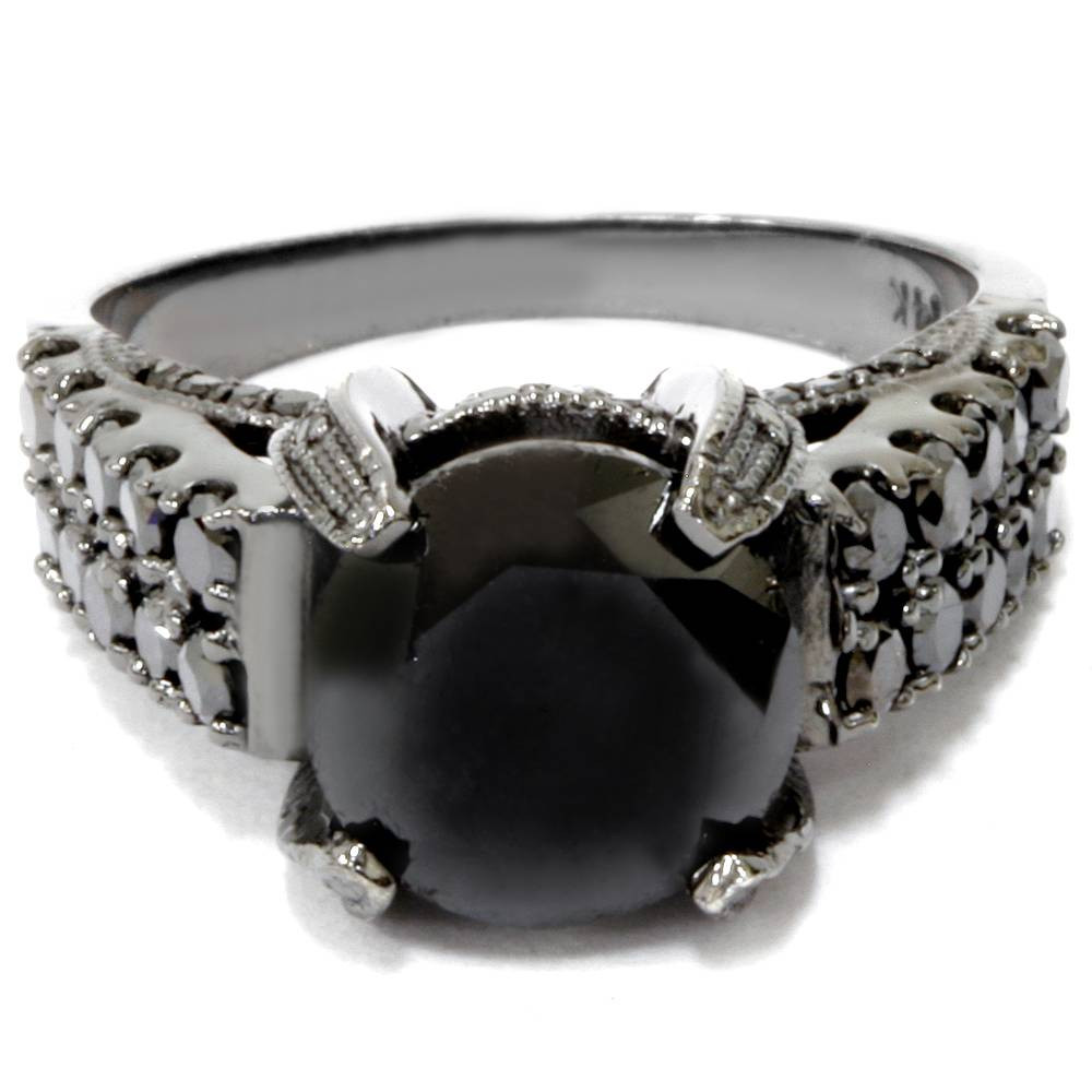 Ebay Diamond Engagement Rings
 5 1 4ct Treated Black Diamond Engagement Ring 14K Black