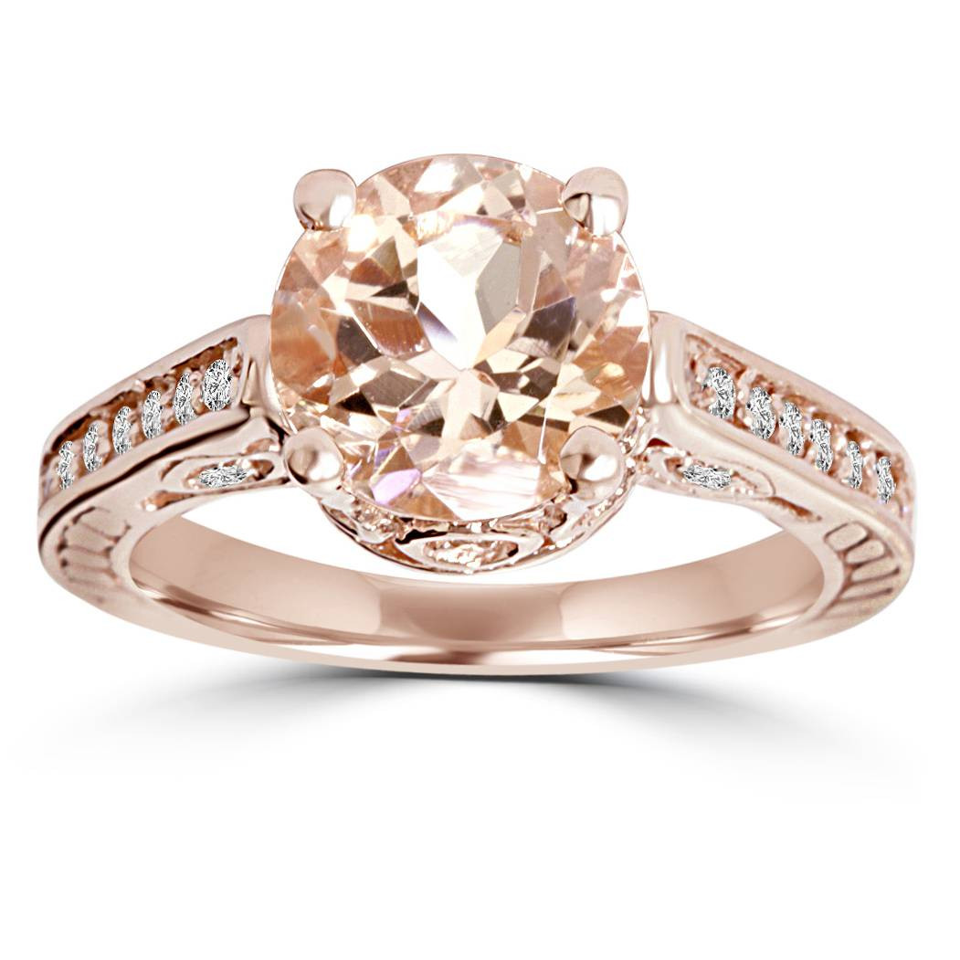 Ebay Diamond Engagement Rings
 Morganite & Diamond Vintage Engagement Ring 2 Carat