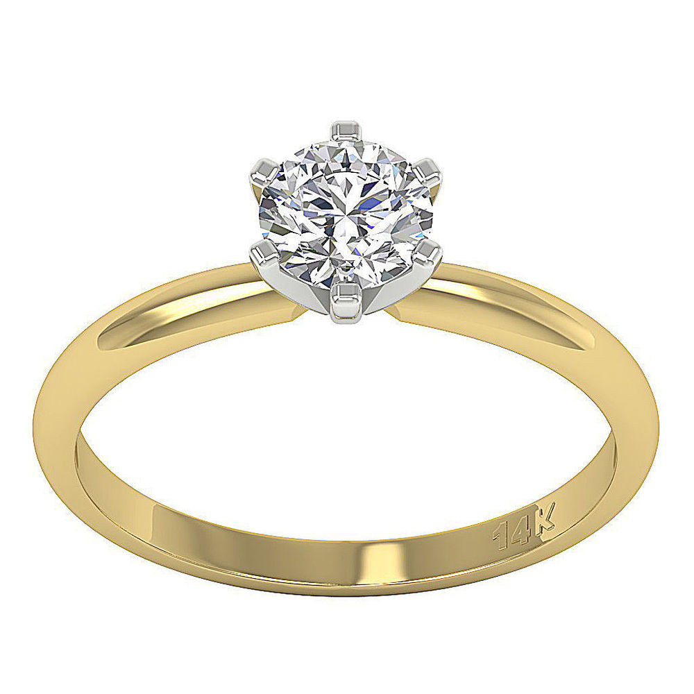 Ebay Diamond Engagement Rings
 I1 G 0 80 Ct Genuine Diamond Solitaire Engagement Ring 14K