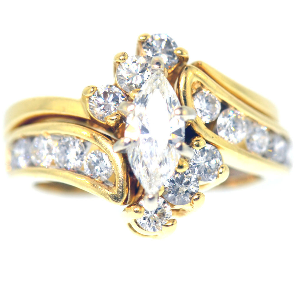 Ebay Diamond Engagement Rings
 2 CARAT MARQUISE CUT DIAMOND ENGAGEMENT RING SET 14K