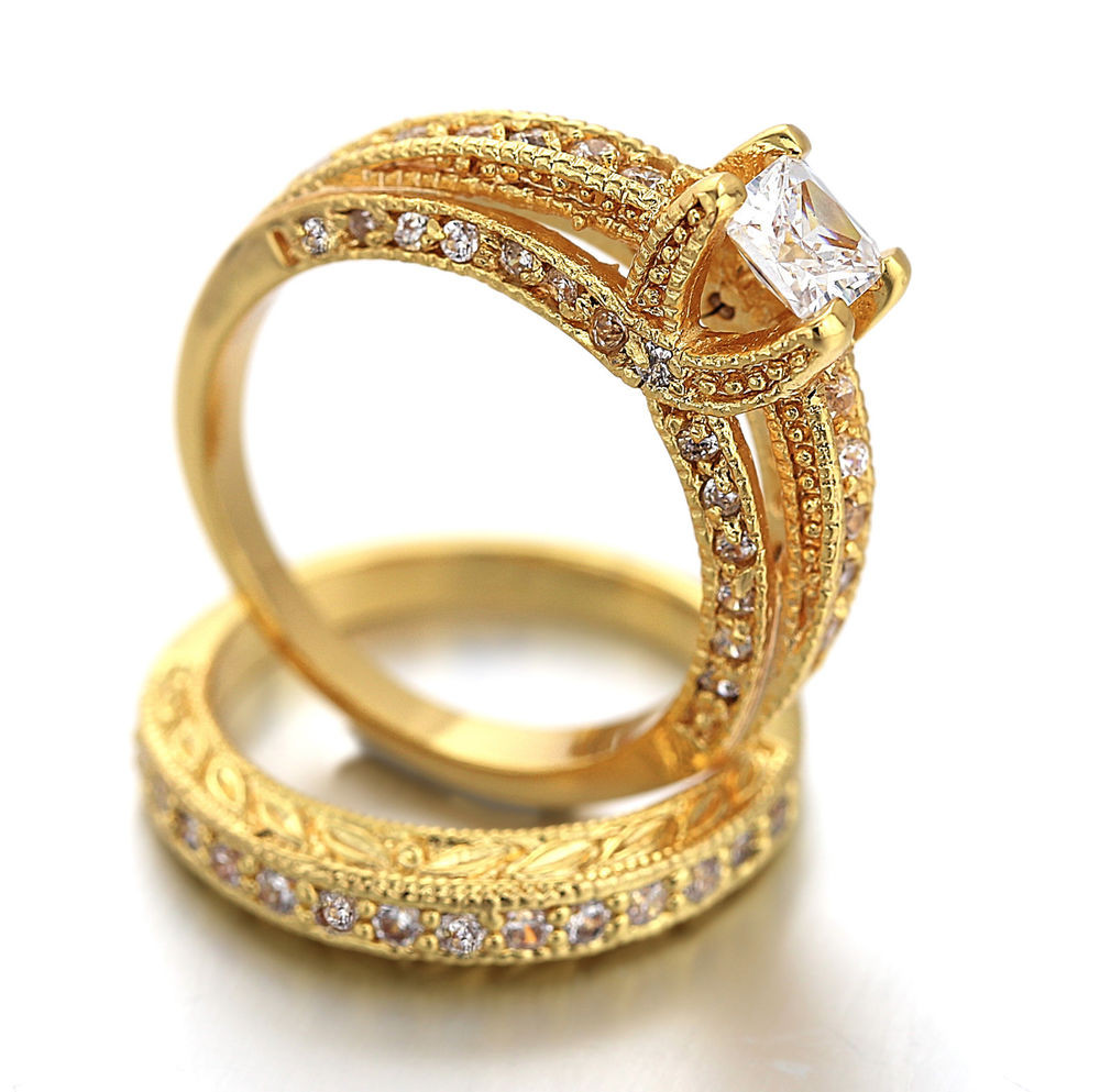 Ebay Diamond Engagement Rings
 9K GOLD GF R196 VINTAGE SQUARE 2CT LAB DIAMOND ENGAGEMENT