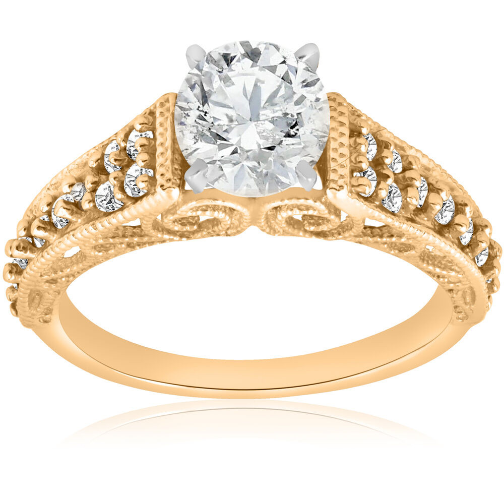 Ebay Diamond Engagement Rings
 5 8ct Vintage Diamond Engagement Ring 14K Yellow Gold