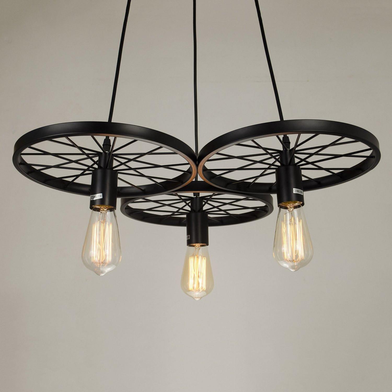 Edison Kitchen Lights
 Industrial style pendant light 3 edison bulbs chandelier