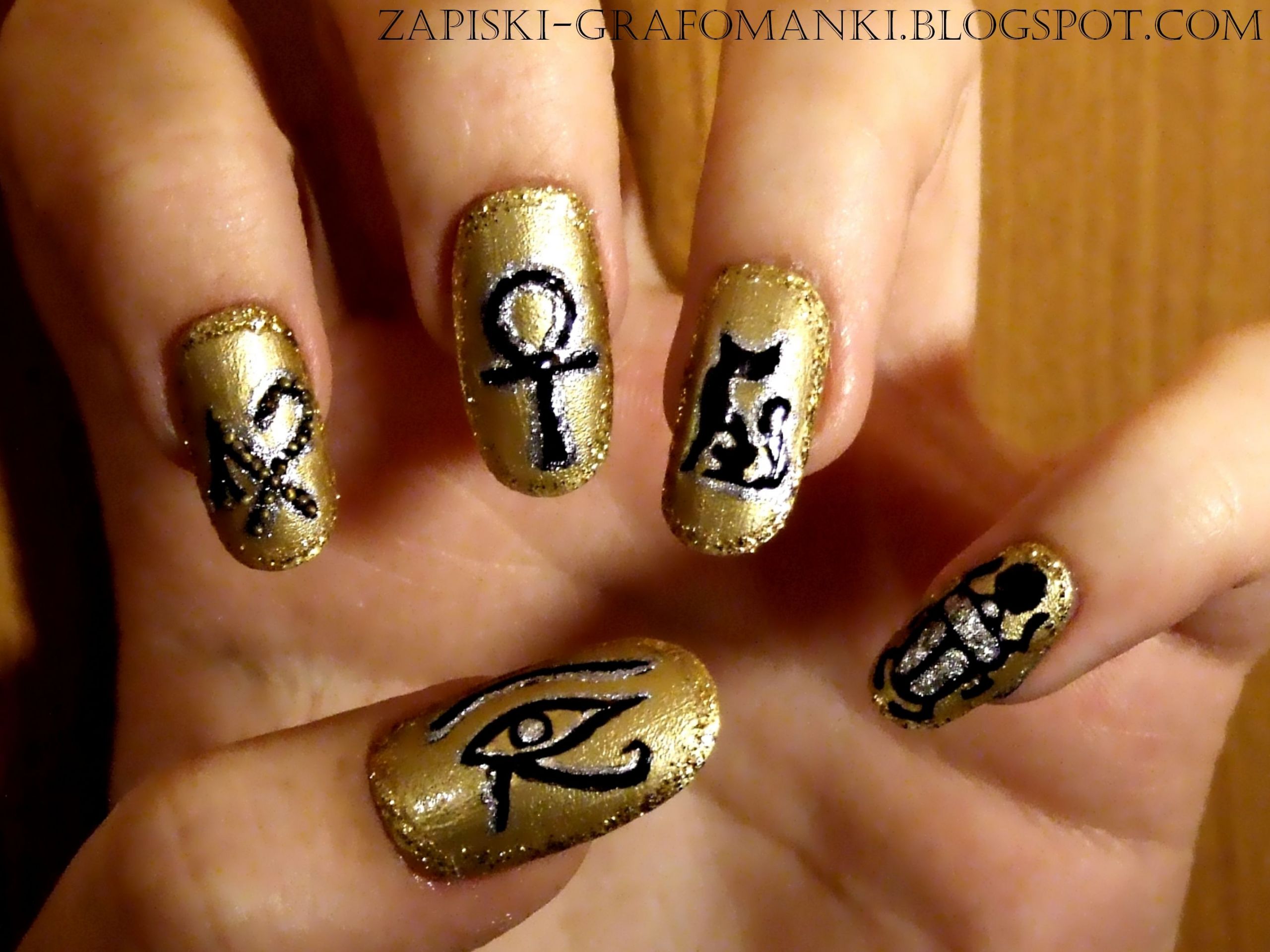 Egyptian Nail Designs
 egypt eye of ra gold nail art ancient