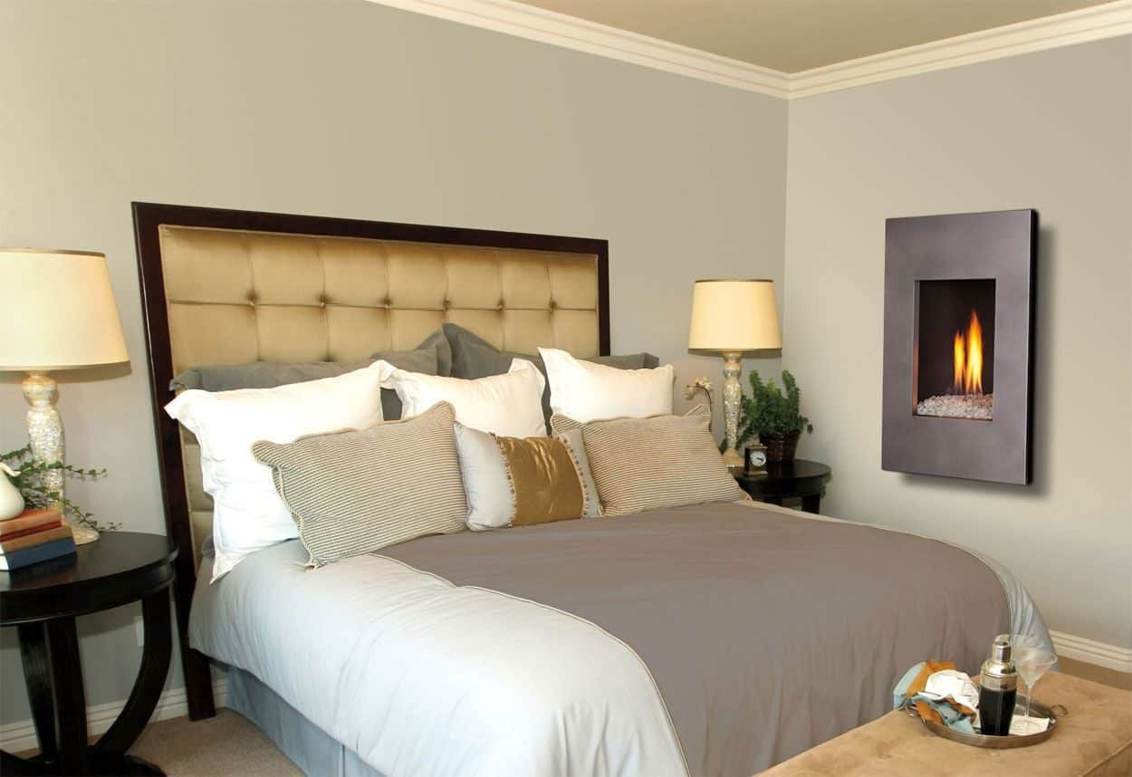 Electric Fireplace Bedroom
 Family Room With Mounted LCD TV And Electric Fireplace