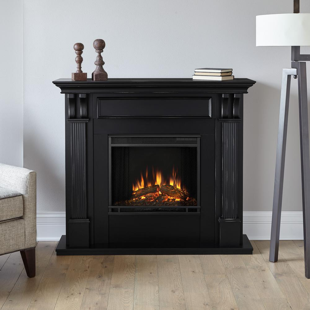 Electric Fireplace Black
 Real Flame Ashley 48 in Electric Fireplace in Blackwash
