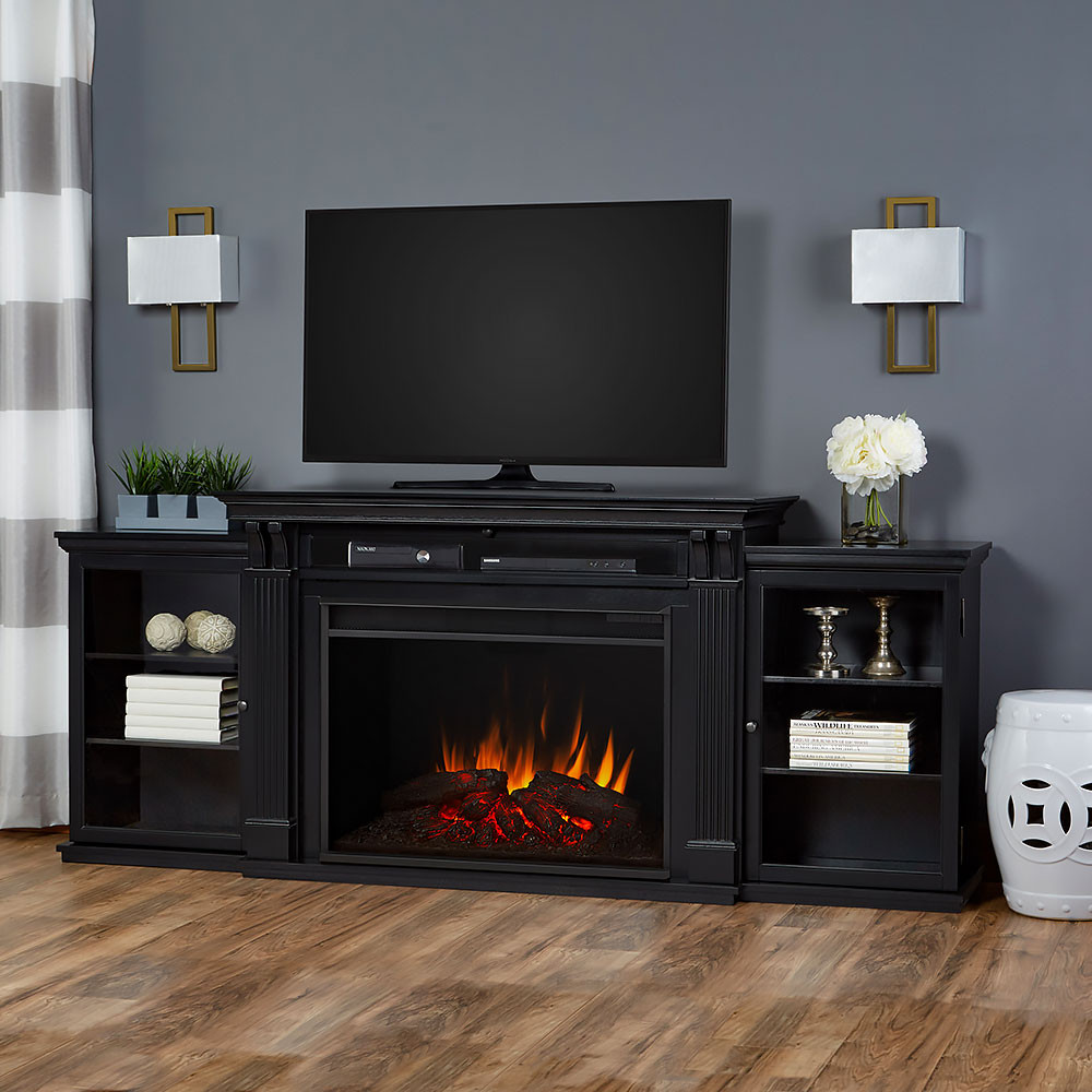 Electric Fireplace Black
 Real Flame Tracey Grand Infrared Black Electric Fireplace