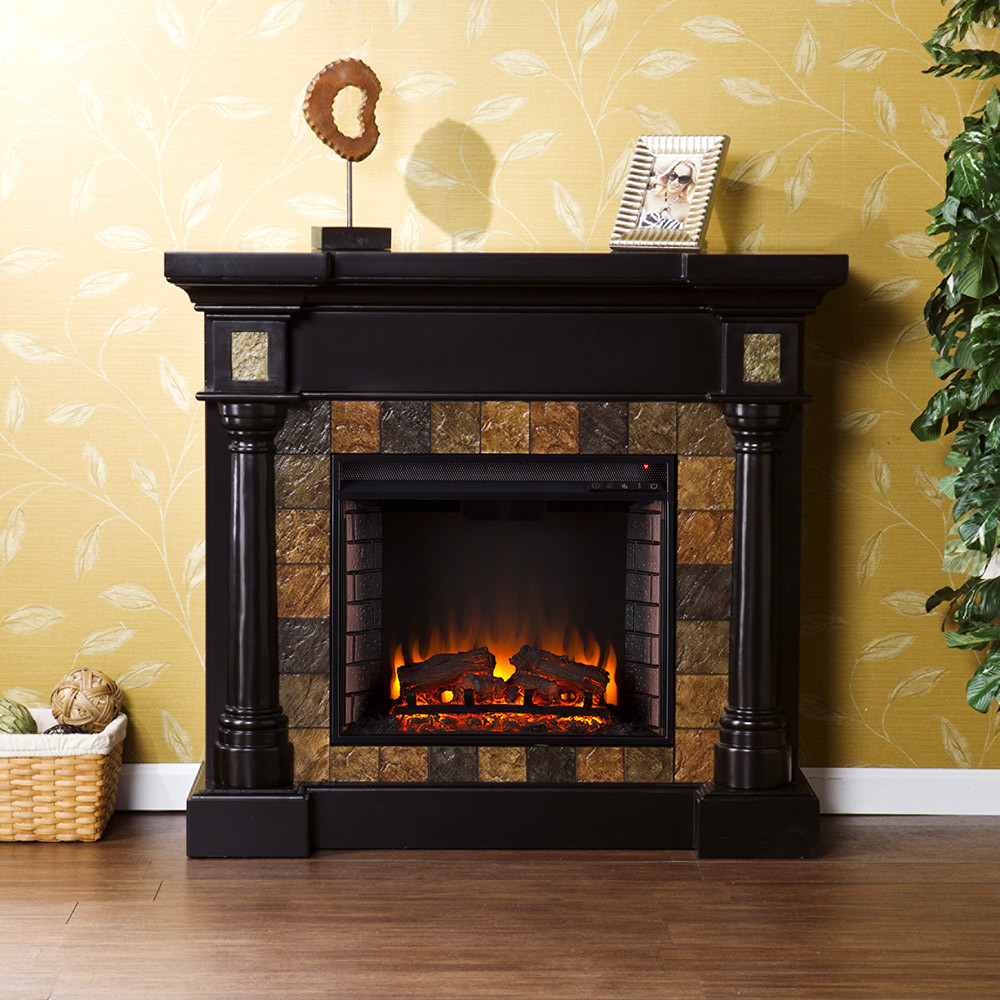 Electric Fireplace Black
 Carrington Wall or Corner Electric Fireplace Mantel