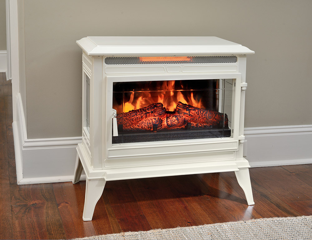Electric Fireplace Stove
 fort Smart Jackson Cream Freestanding Infrared Stove