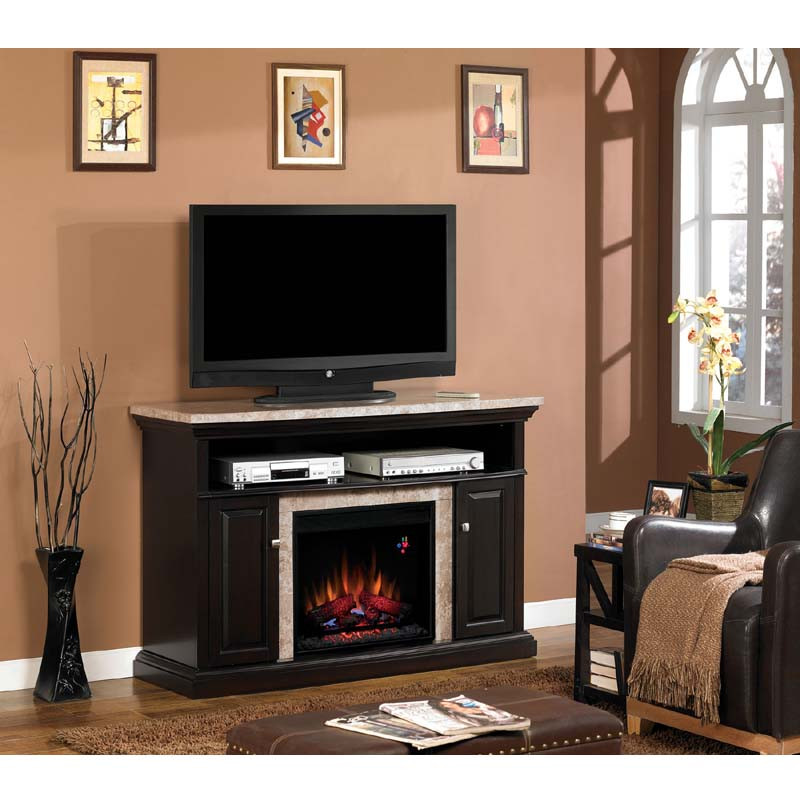 Electric Fireplace With Marble Top
 Classic Flame Brighton Media Mantel with Electric