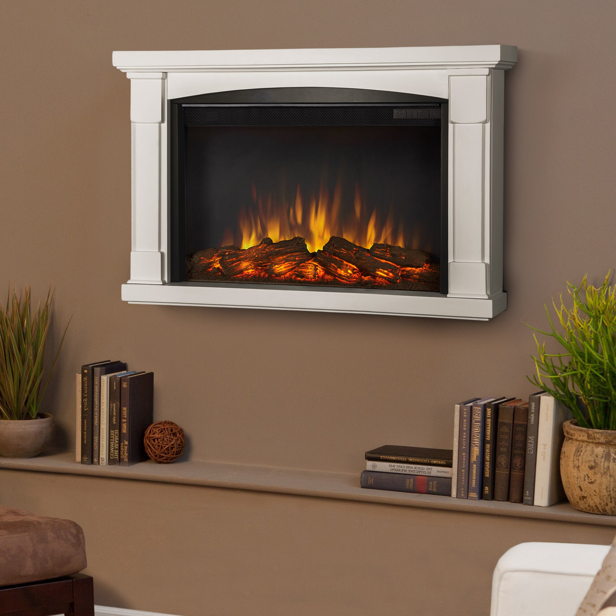 Electric Wall Mounted Fireplace
 Slim Brighton Wall Mounted Electric Fireplace