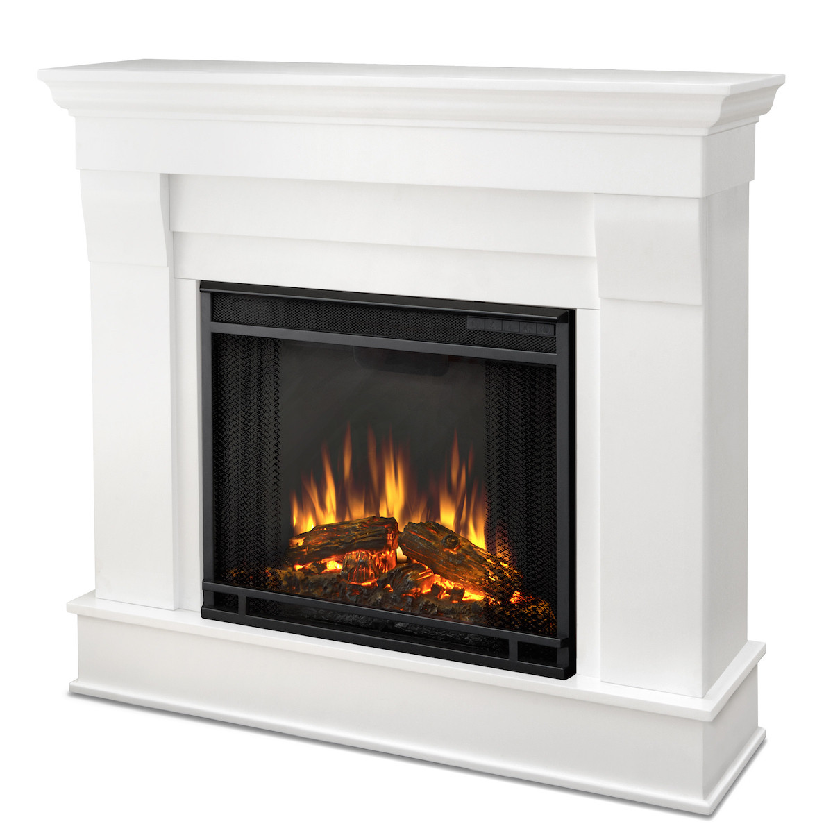 Electric White Fireplace
 Real Flame Chateau Electric Fireplace in White