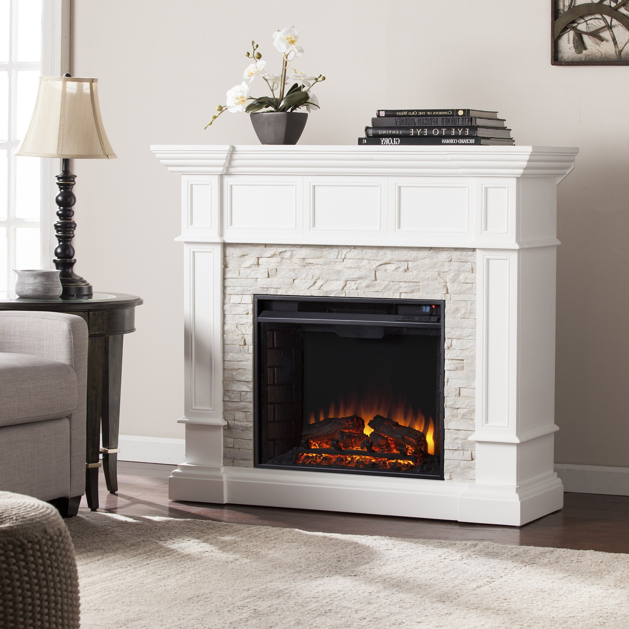 Electric White Fireplace
 45 50" Merrimack Corner Convertible Electric Fireplace