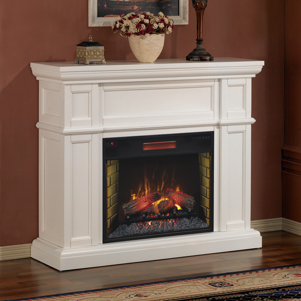 Electric White Fireplace
 Artesian White Infrared Electric Fireplace Mantel