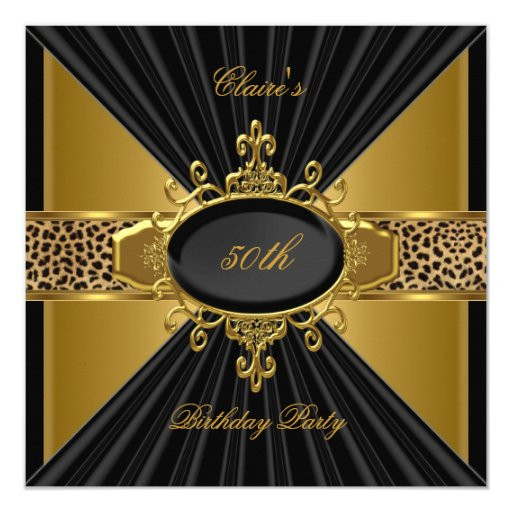 Elegant 50th Birthday Decorations
 Elegant Gold Black Leopard 50th Birthday Party Invitation