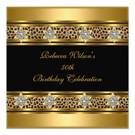 Elegant 50th Birthday Decorations
 50th Birthday Party Elegant Gold Black Leopard Custom