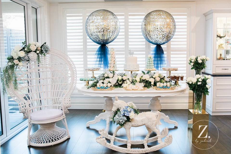 Elegant Baby Shower Decoration Ideas
 Elegant Blue and Gold Prince Baby Shower Baby Shower