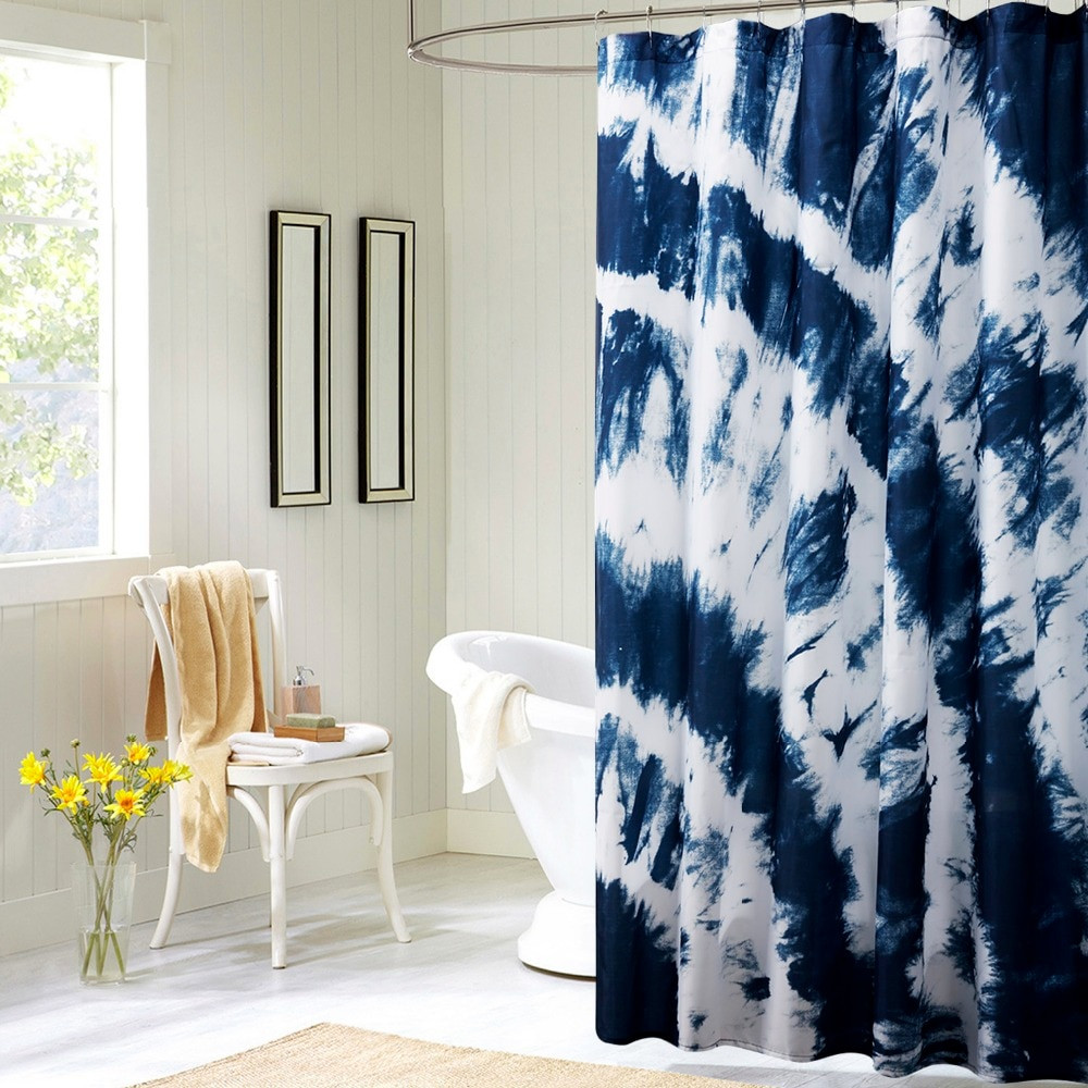 Elegant Bathroom Shower Curtains
 Printed Blue Mediterranean Style Elegant Shower Curtains