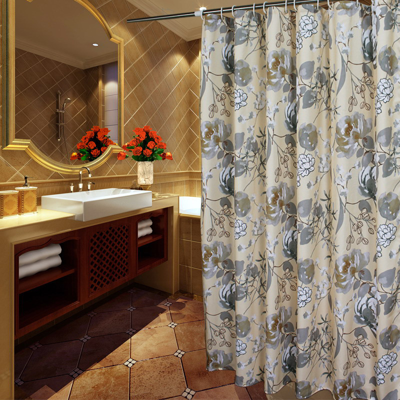 Elegant Bathroom Shower Curtains
 Elegant Gray Ivory Floral Luxury Shower Curtains