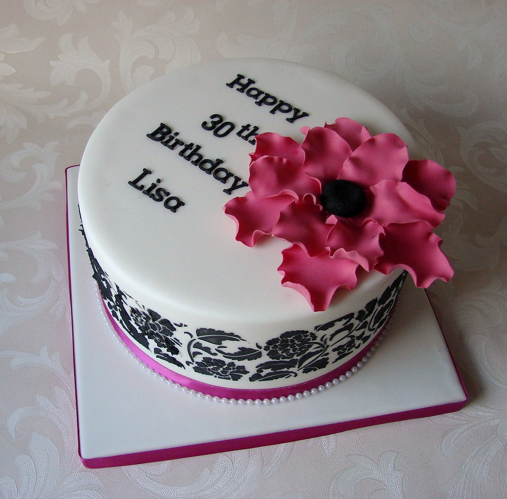 Elegant Birthday Cake
 Elegant 30th Birthday Cake RubyteaCakes