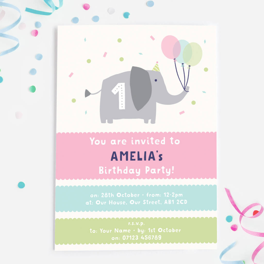 Elephant Birthday Invitations
 elephant birthday party invitation by mondaland