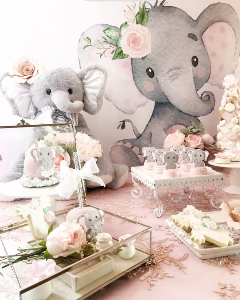 Elephant Decor For Baby Shower
 Pink And Gray Elephant Baby Shower Baby Shower Ideas