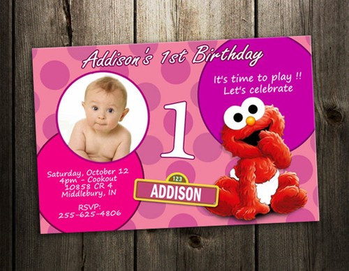 Elmo 1st Birthday Invitations
 Elmo birthday invitation party digital file printable
