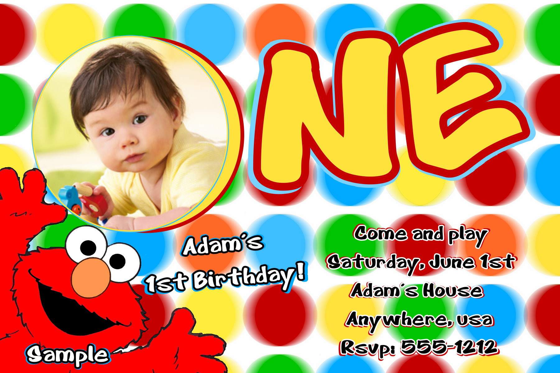 Elmo 1st Birthday Invitations
 Elmo 1st Birthday Party Invitations