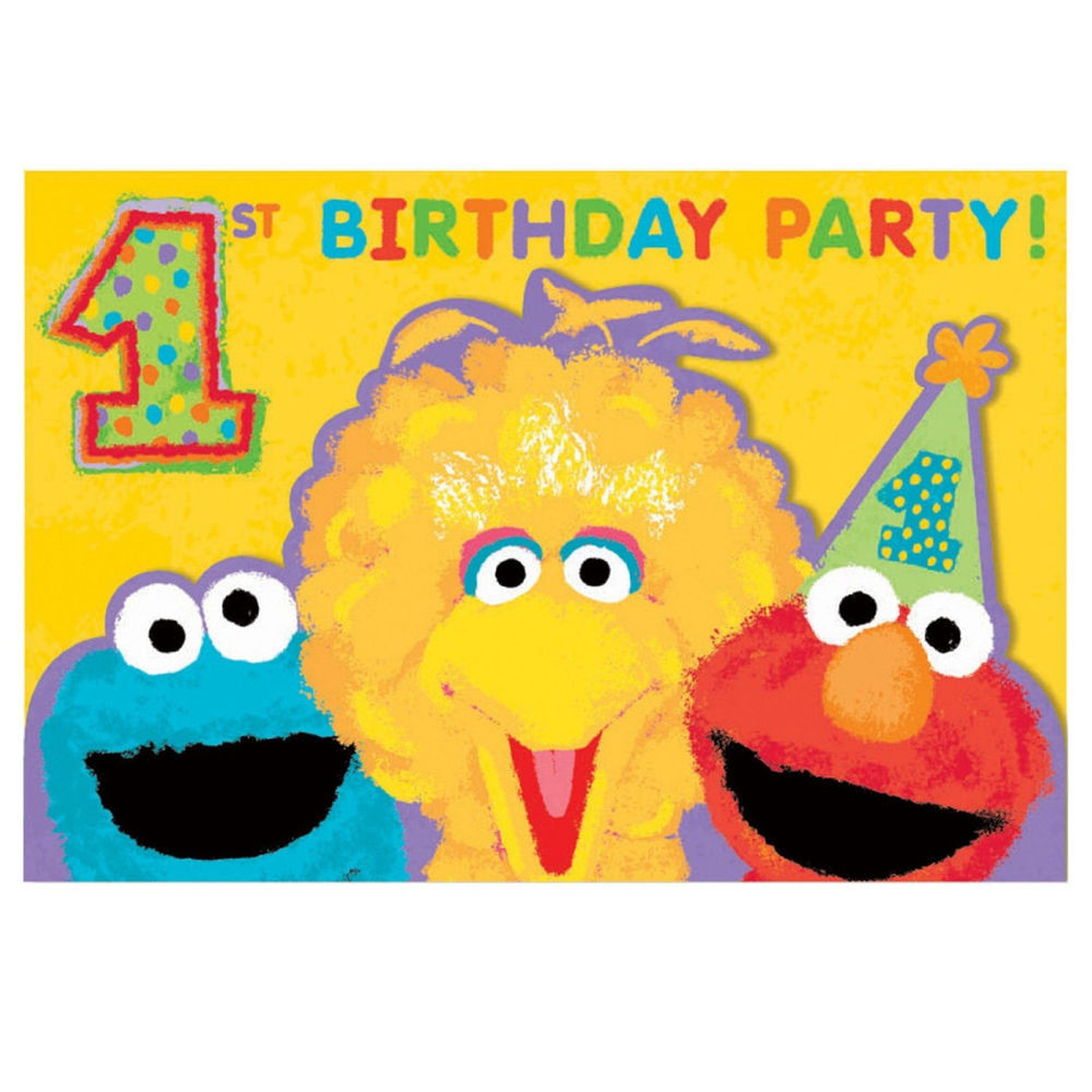Elmo 1st Birthday Invitations
 Amscan Sesame Street Die Cut Party Invitations Elmo 1st
