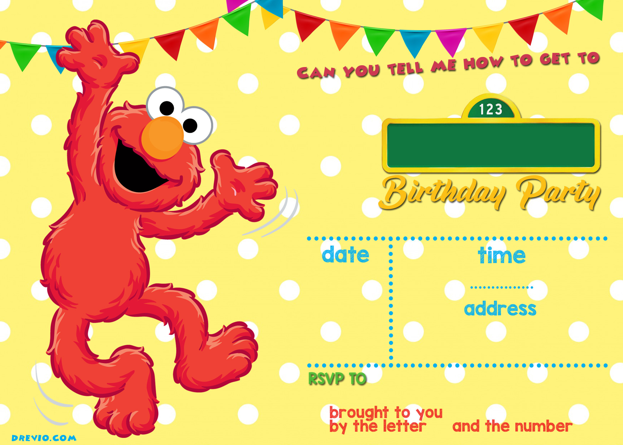 Elmo 1st Birthday Invitations
 Sesame Street Birthday Invitations line
