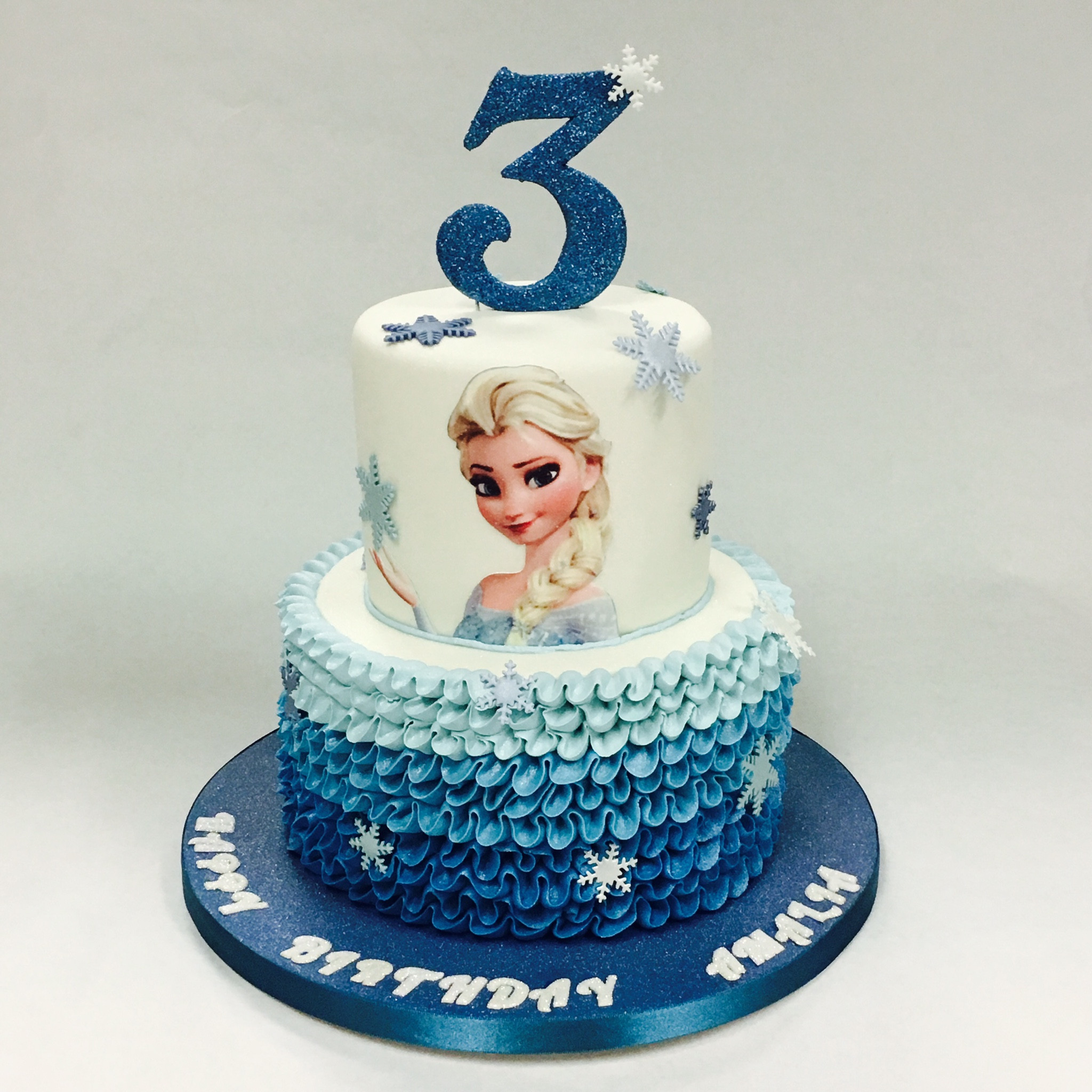 Elsa Birthday Cakes
 Two Tier Ruffled Elsa Cake Children s Birthday Cakes
