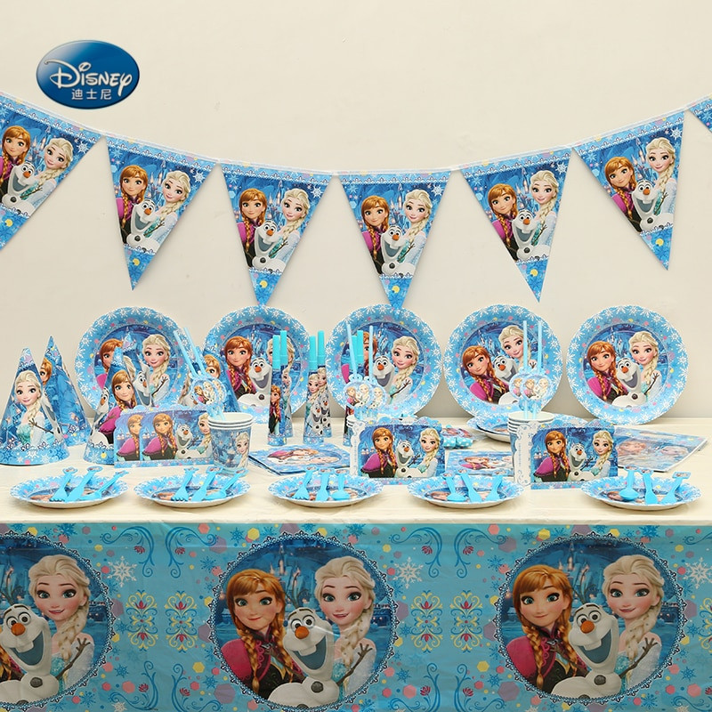 Elsa Birthday Party Supplies
 95pcs Party Supplies Tableware Set Frozen Theme Anna Elsa