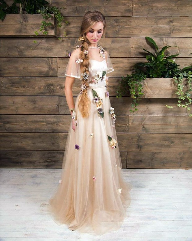 Embroidered Wedding Dress
 Boldly Boho Embroidered Wedding dresses with Colourful