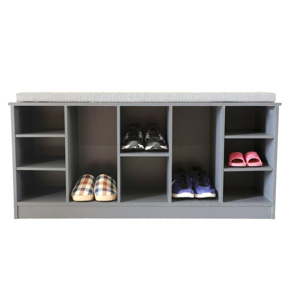Entry Benches Shoe Storage
 Basicwise Wooden Shoe Cubicle Storage Entryway Bench with