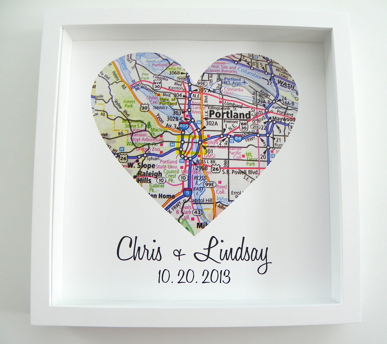Etsy Wedding Gifts
 Wedding Gift Heart Map Framed Print by DefineDesign11 on