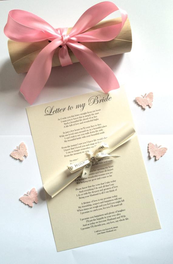 Etsy Wedding Gifts
 Wedding Gift for Bride from Groom on Wedding Day