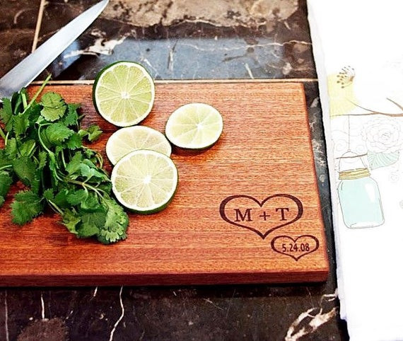 Etsy Wedding Gifts
 Engraved Cutting Board Wedding Gift by NorCalWoodDesign on